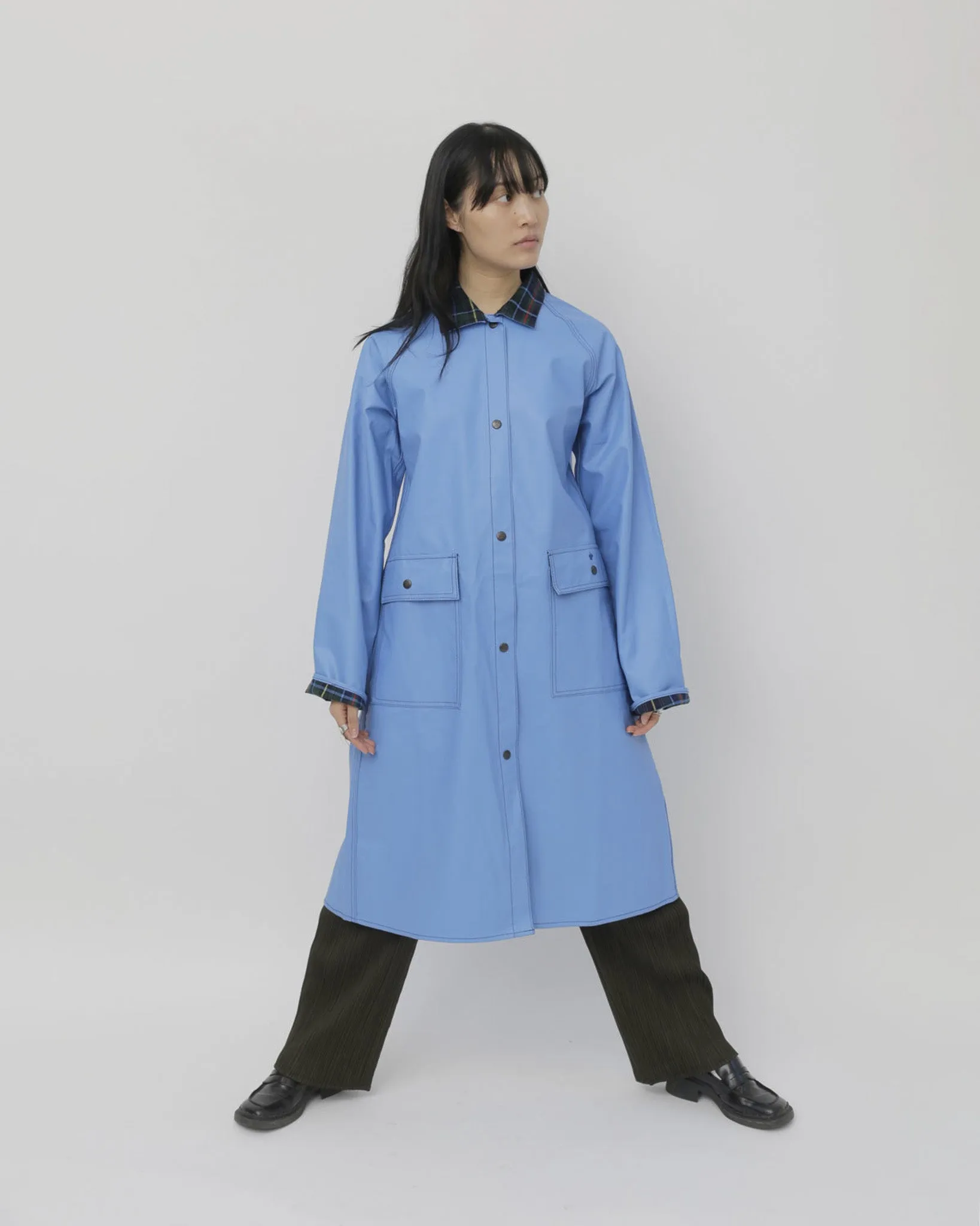 Sky Blue Vinyl Coat