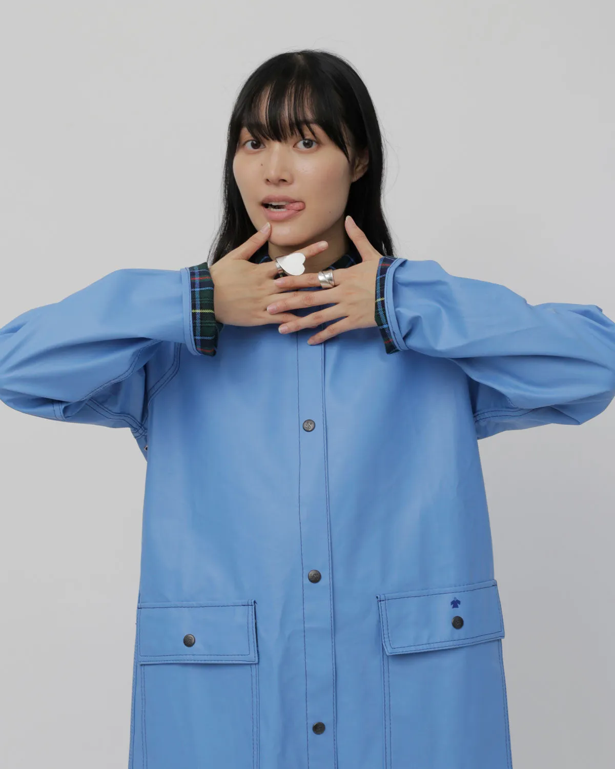 Sky Blue Vinyl Coat