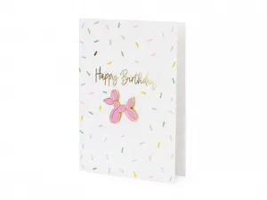 Sprinkle Birthday Card with Balloon Dog Enamel Badge