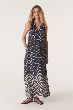 Temple Halter Neck Dress - Mosaic Print