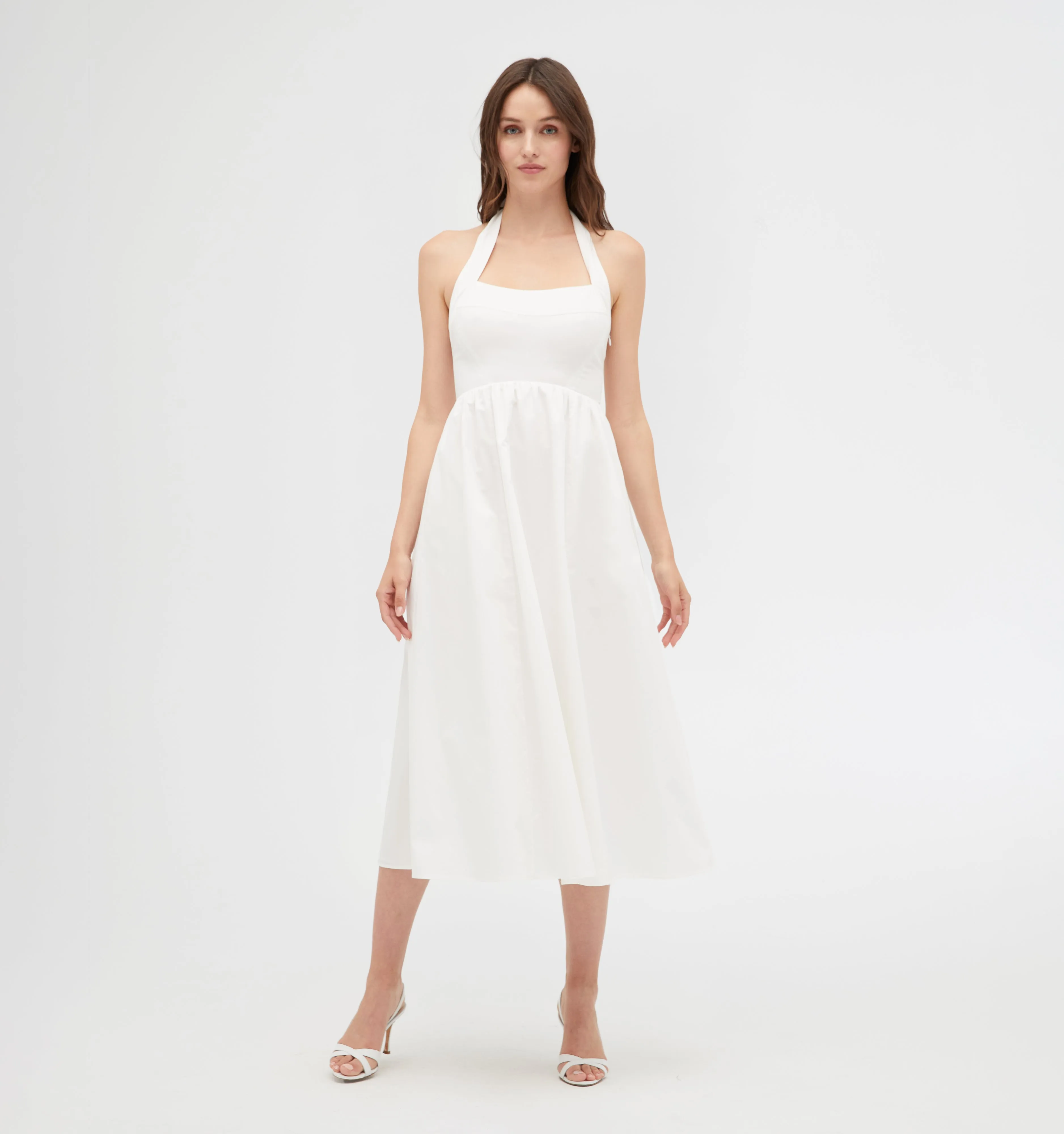 The Fleur Midi Dress - White