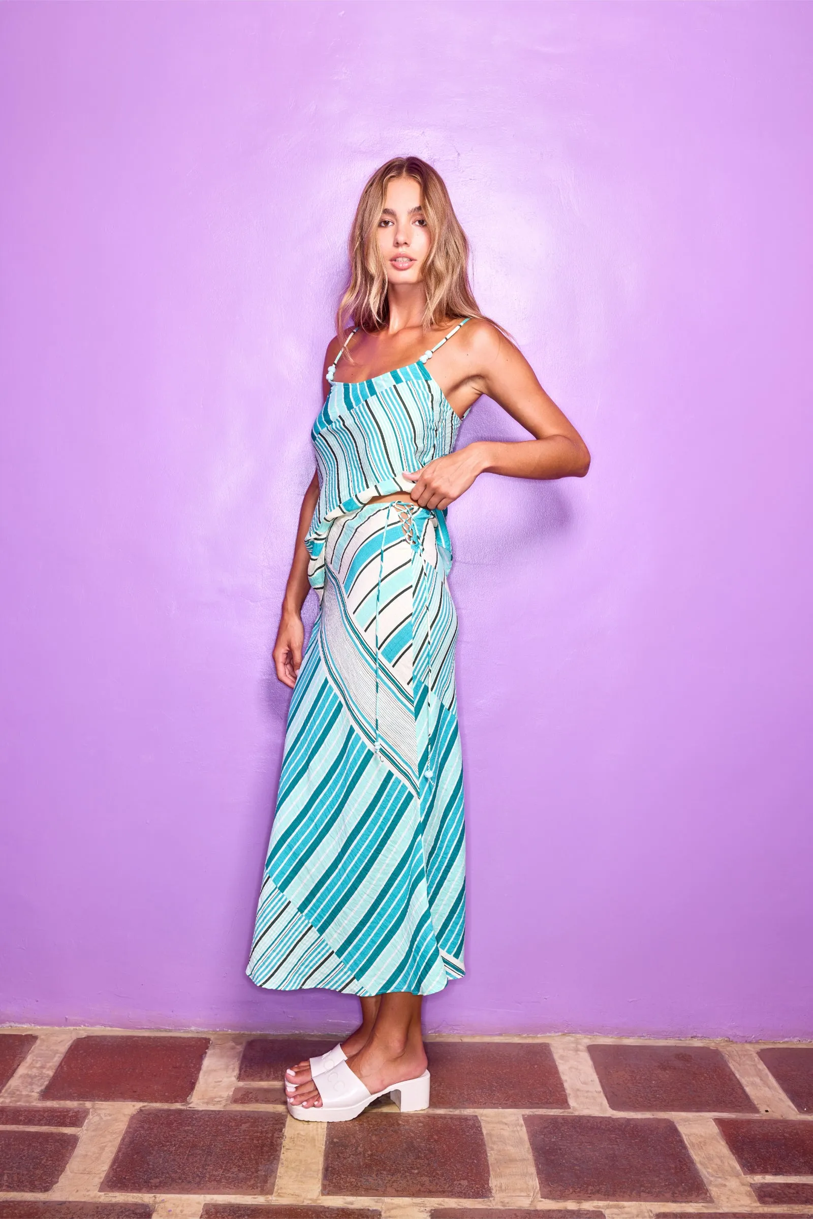 THE PAMELA SKIRT - LUNA STRIPE