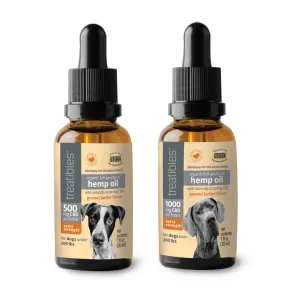 Treatibles® CBD OIL-PEANUT BUTTER Organic Full Spectrum Hemp Oil with Peanut Butter Flavor - 500mg and 1000mg