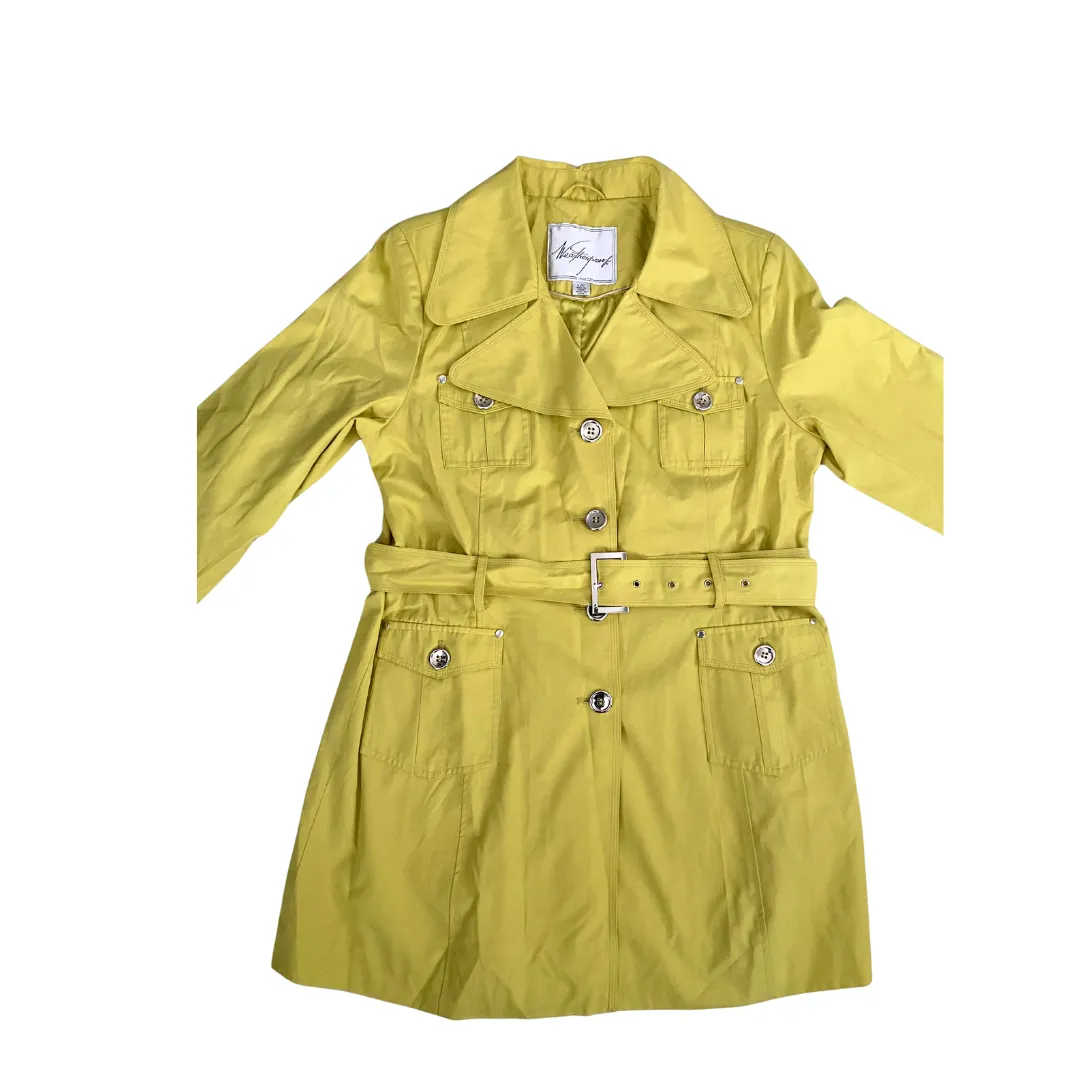 Utilitarian Midi Trench Coat Yellow SIZE L