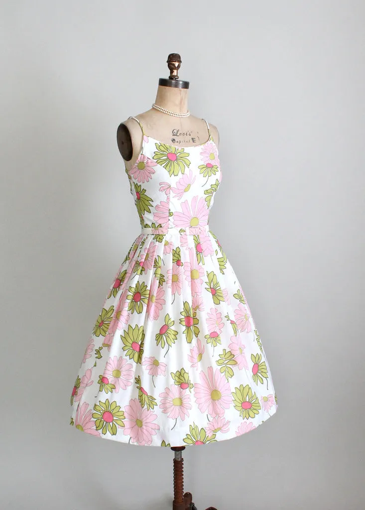 Vintage 1960s Floral Crepe Sundress