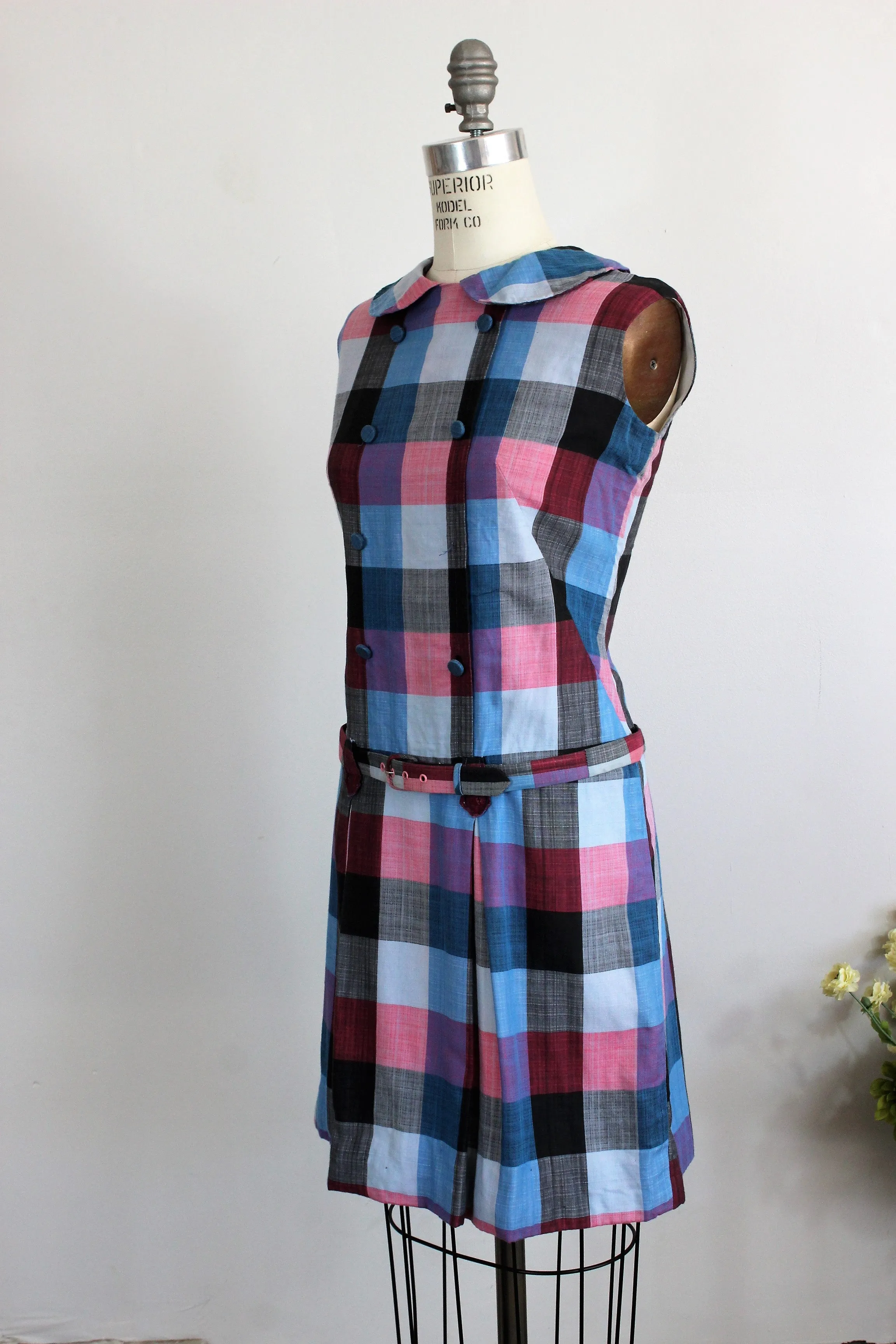 Vintage 1960s Mod Mini Scooter Dress With Belt