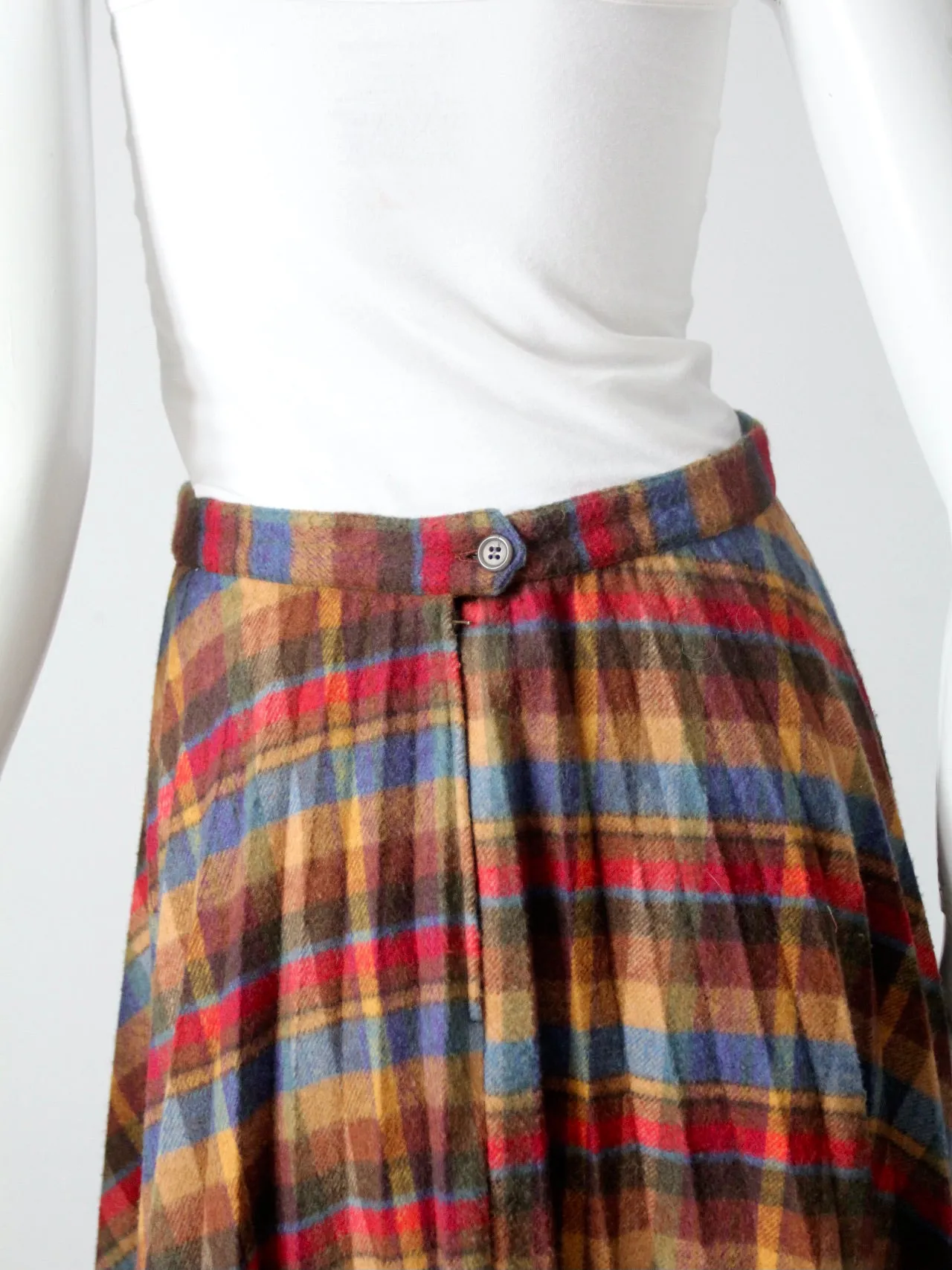 vintage 70s Benetton plaid skirt