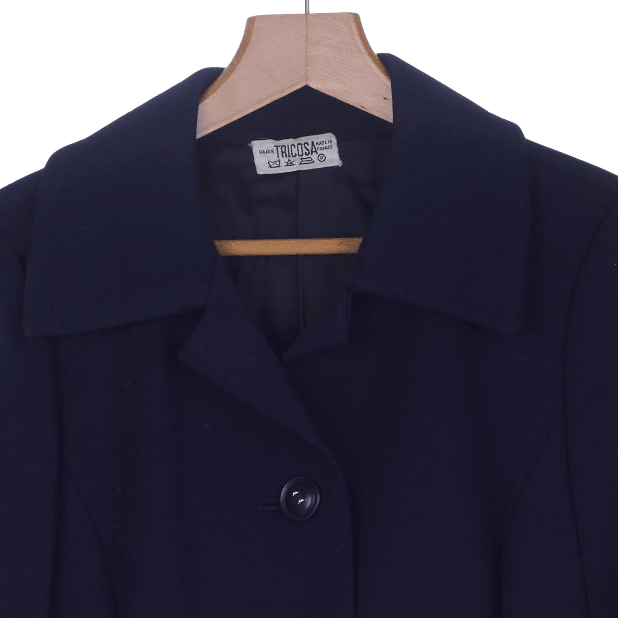 Vintage Tricosa Navy Blue Long Sleeved Coat UK Size 14