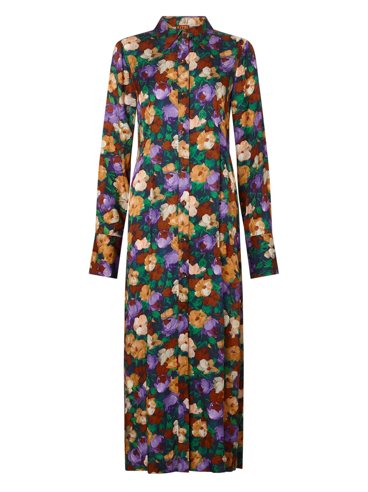 Wanda Iris Impressionist Floral Shirt Dress