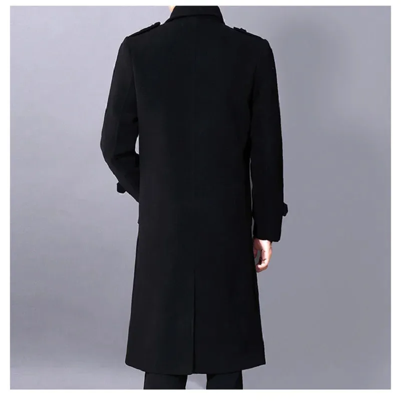 Wiaofellas Long dust coat Men Winter Warm Trench Woolen Cloth Coat Mens Double Breasted Slim Casual Jackets Solid Business Outwear