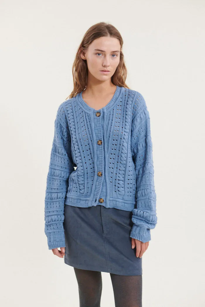 Winie Cardigan - Windward blue / birch