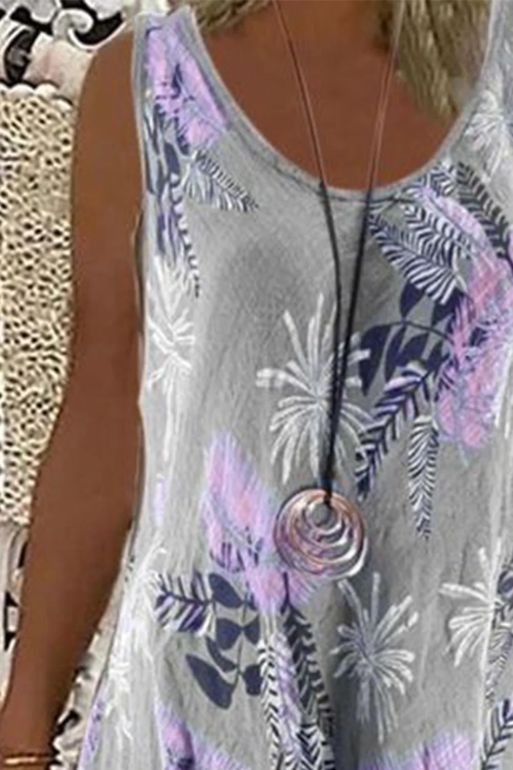 Women’s Summer Mini Sundress Sleeveless Floral Casual Loose Tank Dress