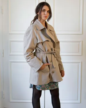 Zorane Short Trench Coat Beige